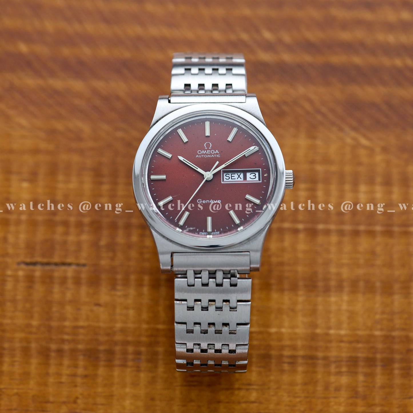 Omega Genève Day/Date "Burgundy"