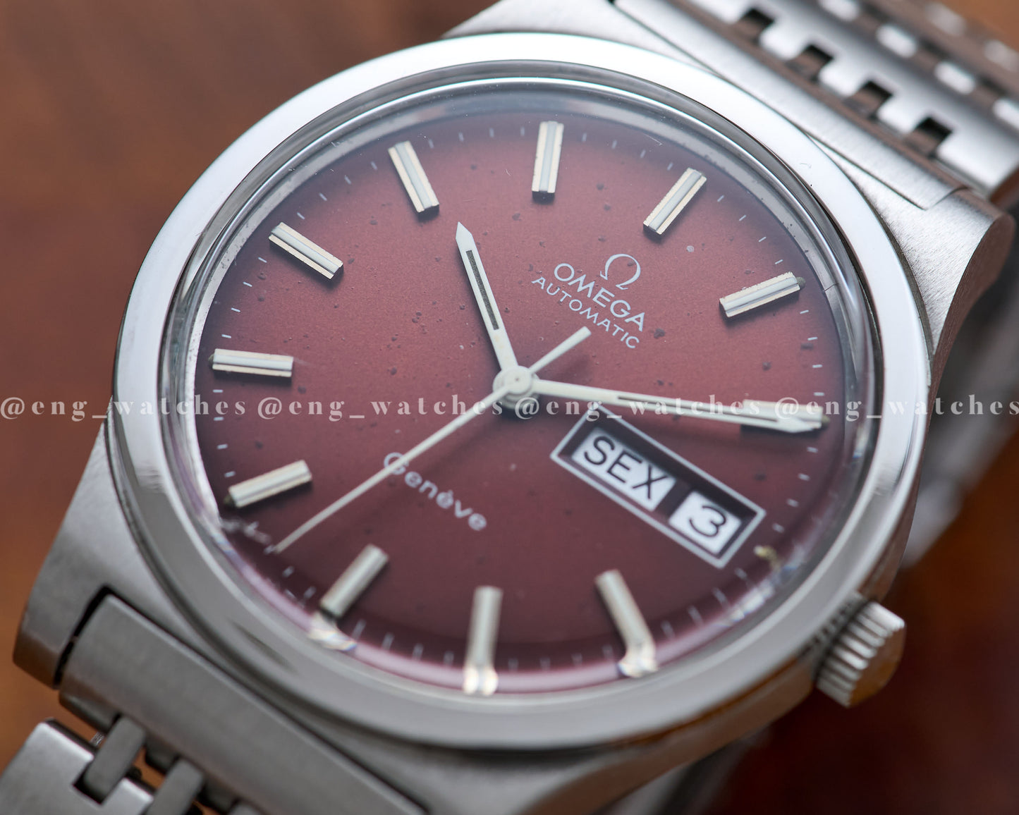 Omega Genève Day/Date "Burgundy"
